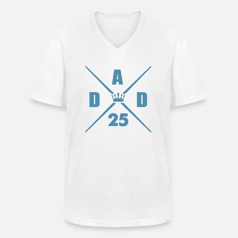 dad 25 papa - Männer-T-Shirt mit V-Ausschnitt - Weiß