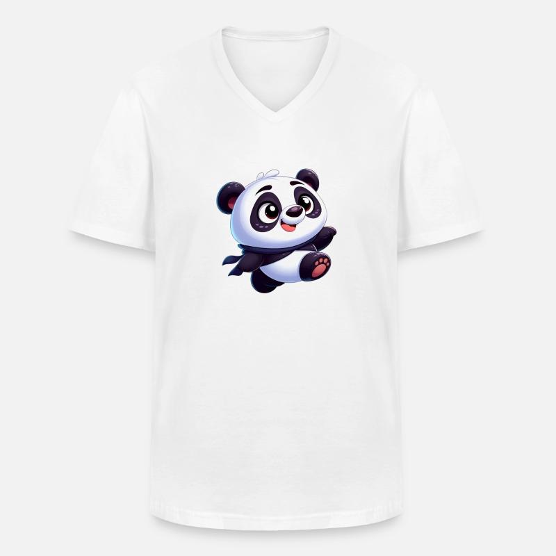 Panda 4 - Männer-T-Shirt mit V-Ausschnitt - Weiß