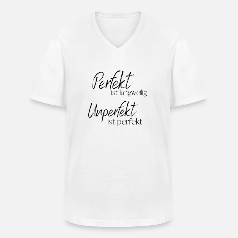Perfekt sein - Männer-T-Shirt mit V-Ausschnitt - Weiß
