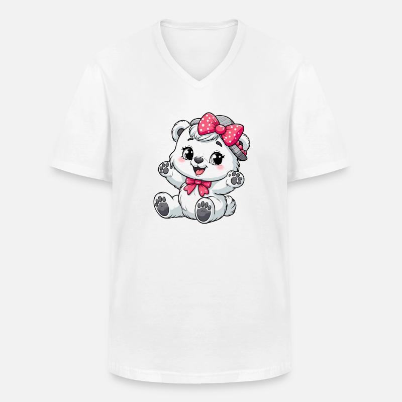 Kleinkind Eisbär Mädchen - Männer-T-Shirt mit V-Ausschnitt - Weiß