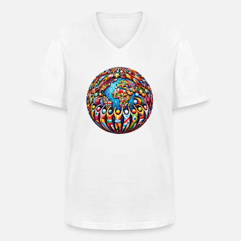 Unity in Diversity – Gemeinsam stark - Männer-T-Shirt mit V-Ausschnitt - Weiß