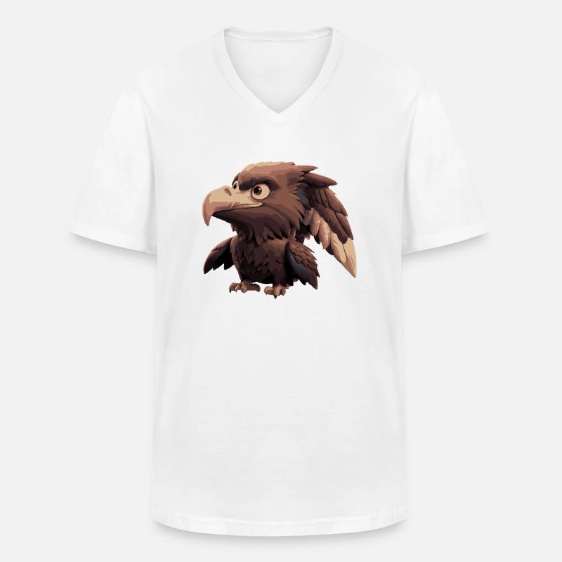 Adler Comic - Männer-T-Shirt mit V-Ausschnitt - Weiß
