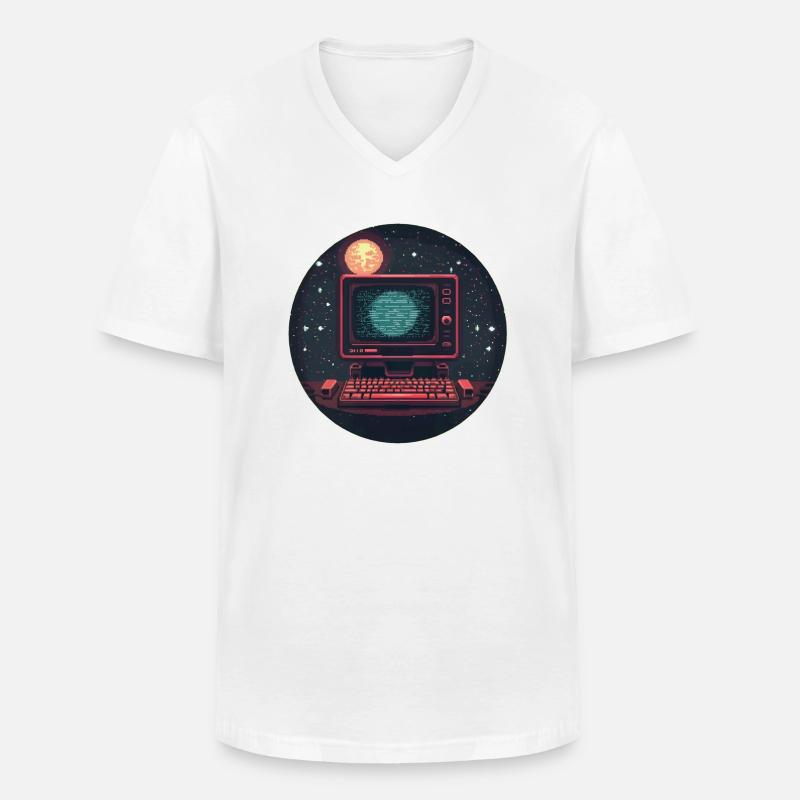 Galaxy Computer - Männer-T-Shirt mit V-Ausschnitt - Weiß