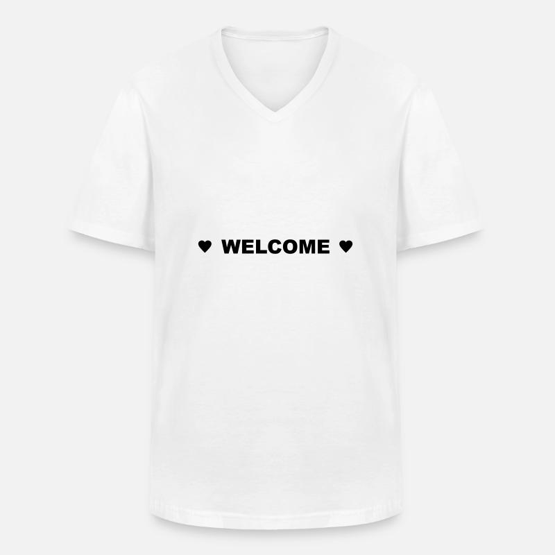 Welcome - Men's V-Neck T-Shirt - white