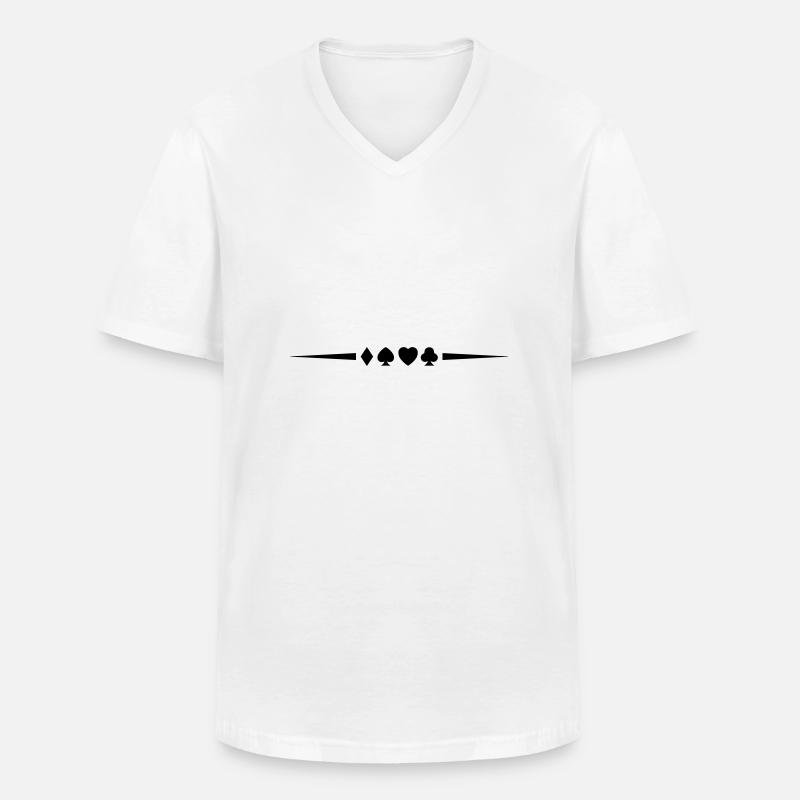 poker_symbol_design_1 - Männer-T-Shirt mit V-Ausschnitt - Weiß