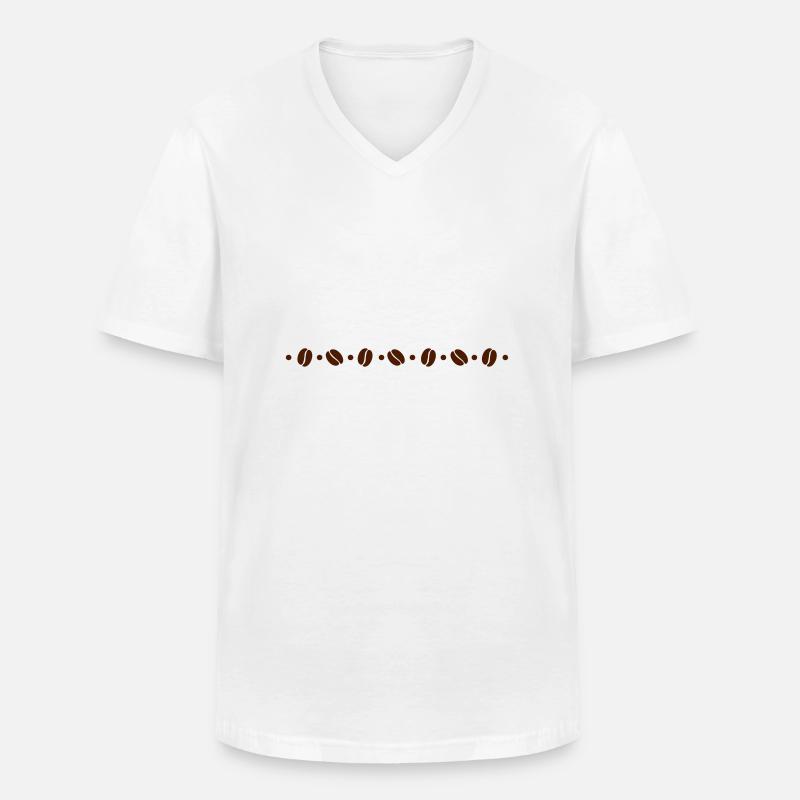 Kaffeebohnen - Männer-T-Shirt mit V-Ausschnitt - Weiß