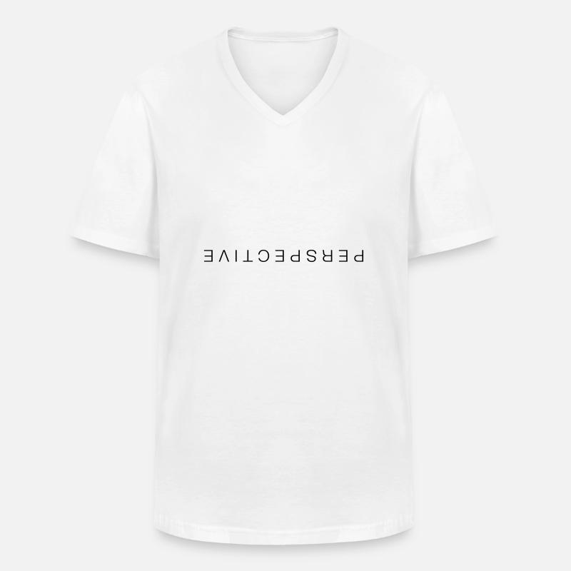 Perspective - Männer-T-Shirt mit V-Ausschnitt - Weiß