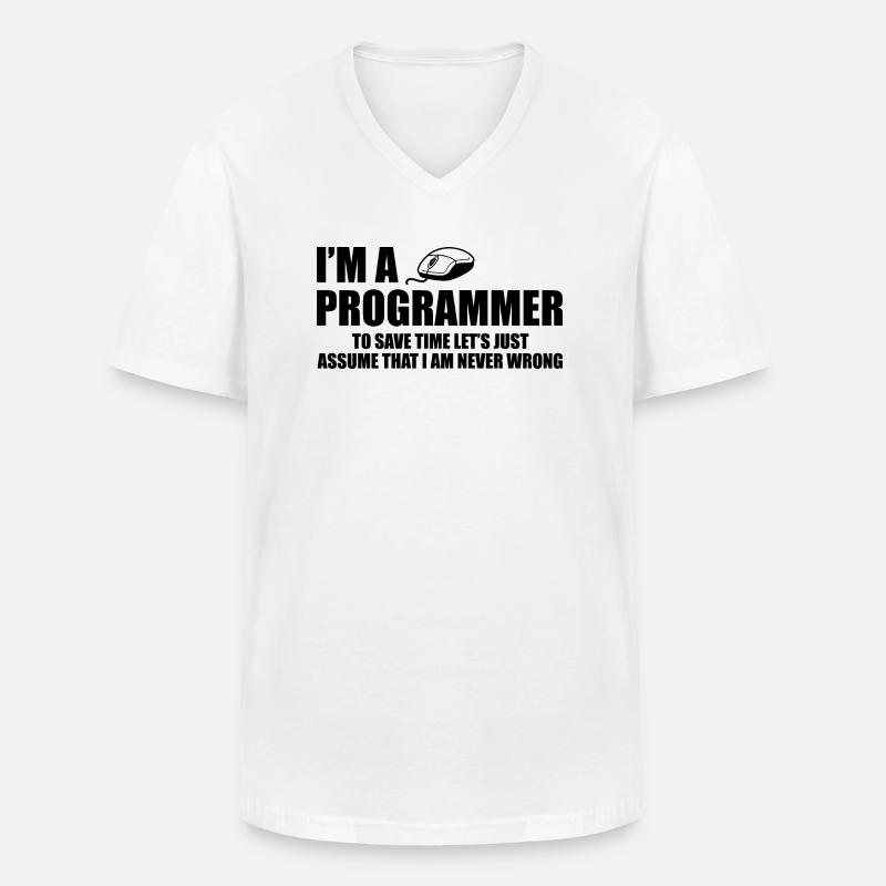 Programmer Programming Informatik Geschenk - Männer-T-Shirt mit V-Ausschnitt - Weiß