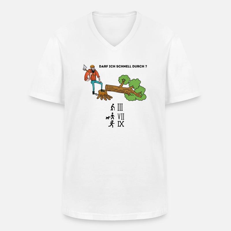 Darf ich schnell durch - Männer-T-Shirt mit V-Ausschnitt - Weiß