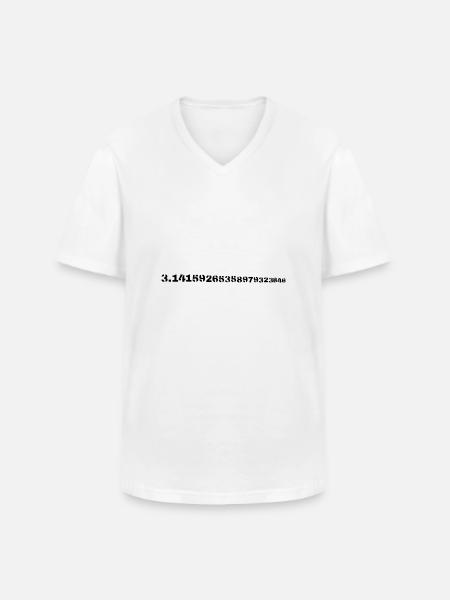 Pi - Männer-T-Shirt mit V-Ausschnitt - Weiß