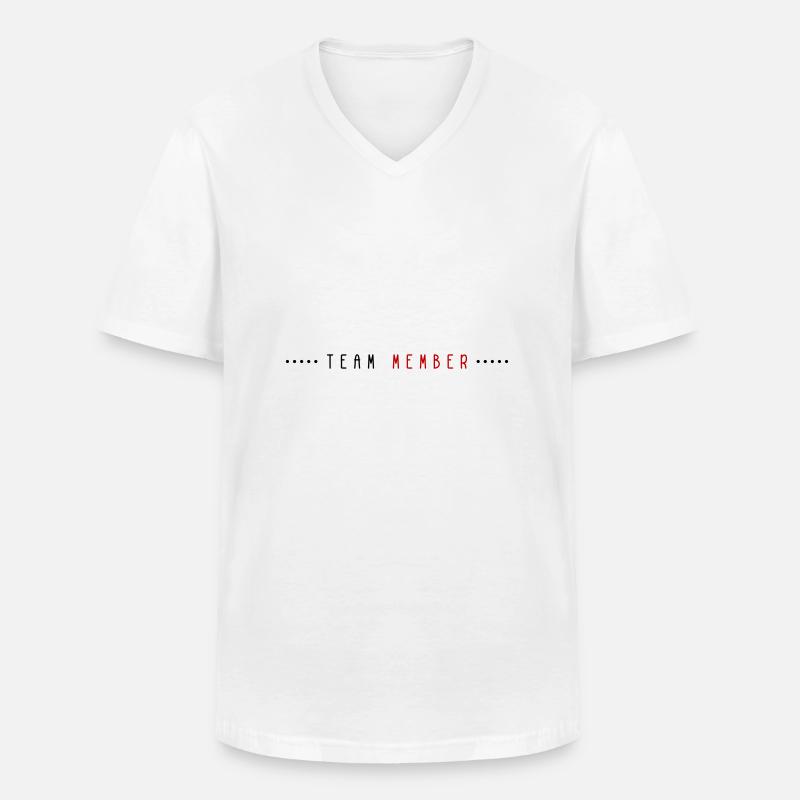 Team Mitglied Linie - Männer-T-Shirt mit V-Ausschnitt - Weiß
