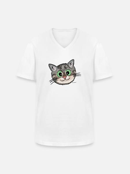 Kätzchen Lissy (smiling) - Männer-T-Shirt mit V-Ausschnitt - Weiß