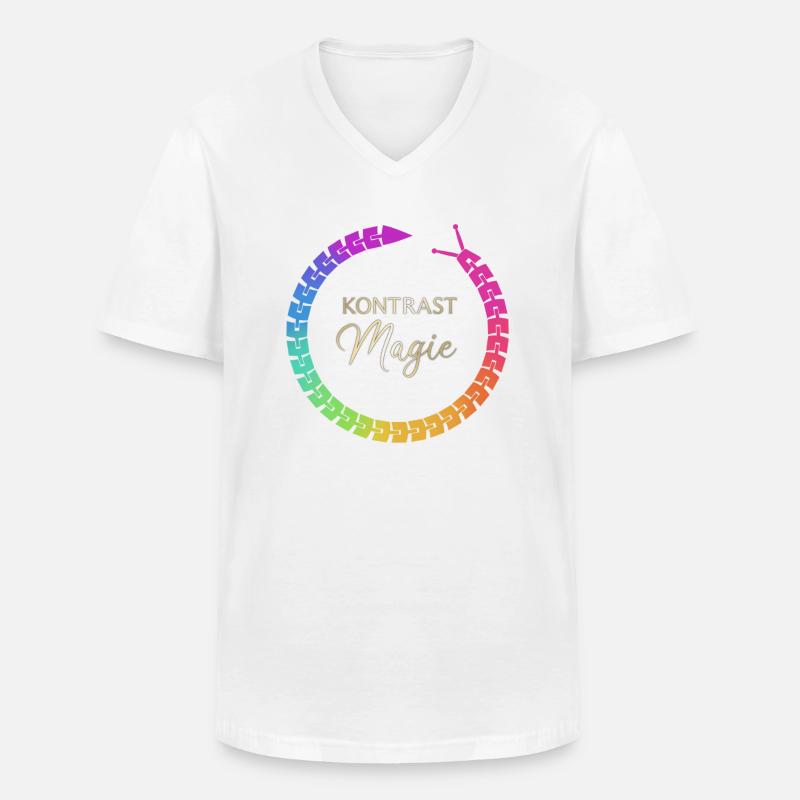 KontrastMagie Version 1 - Männer-T-Shirt mit V-Ausschnitt - Weiß