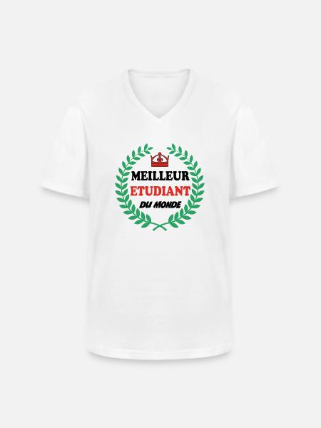 BESTER STUDENT DER WELT - Männer-T-Shirt mit V-Ausschnitt - Weiß