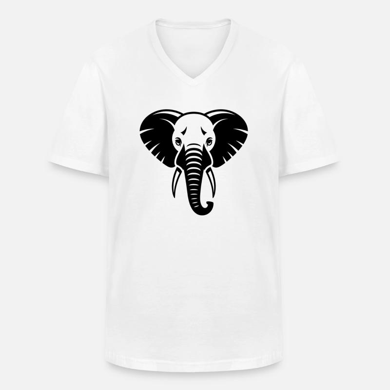 Elefant - Männer-T-Shirt mit V-Ausschnitt - Weiß