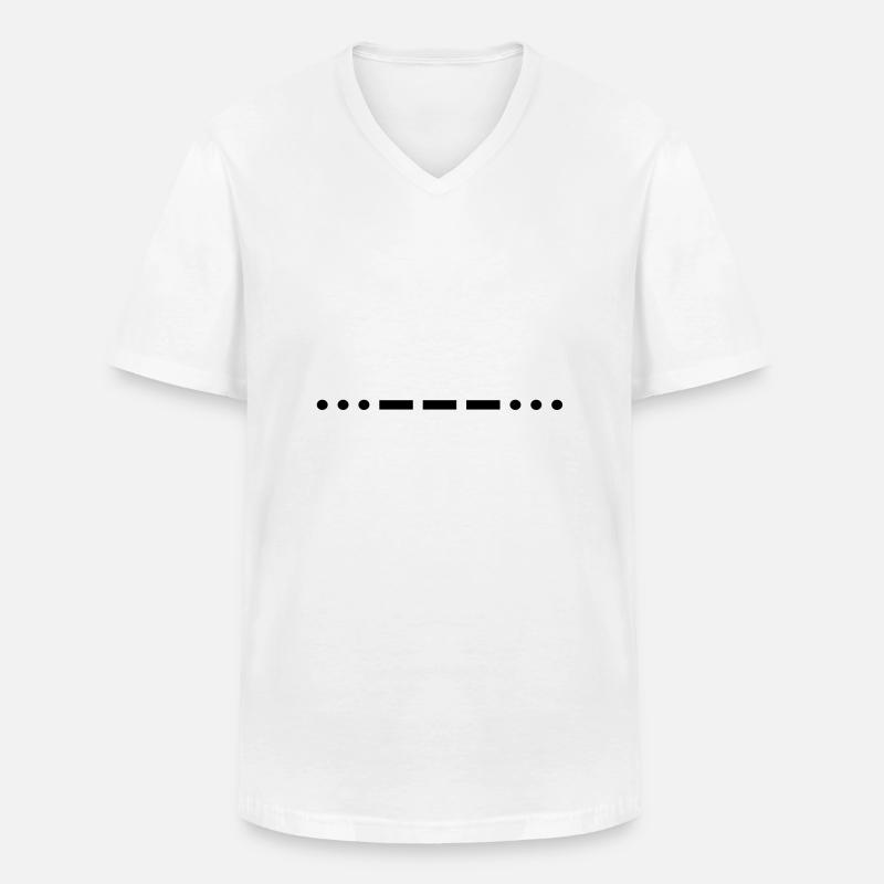 Morse code SOS - Men's V-Neck T-Shirt - white