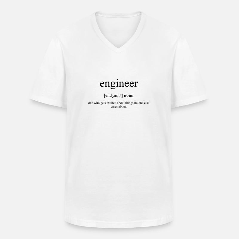 Engineer (Ingenieur) | Definition Dictionary - Männer-T-Shirt mit V-Ausschnitt - Weiß