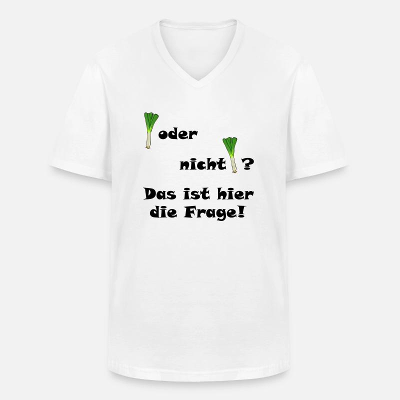 Lauch oder nicht Lauch? - Männer-T-Shirt mit V-Ausschnitt - Weiß