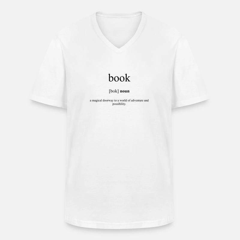 Book (Buch) Definition Dictionary - Männer-T-Shirt mit V-Ausschnitt - Weiß