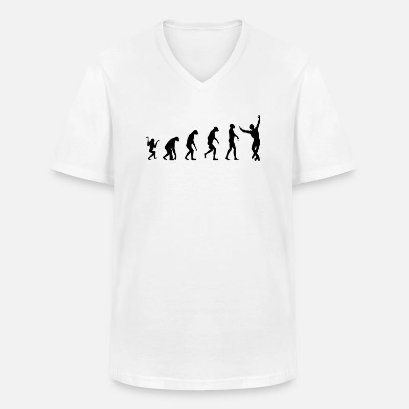 evolution Rollkunstlauf Mann - Männer-T-Shirt mit V-Ausschnitt - Weiß