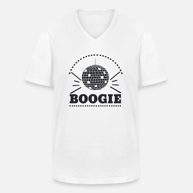 Boogie - Männer-T-Shirt mit V-Ausschnitt - Weiß