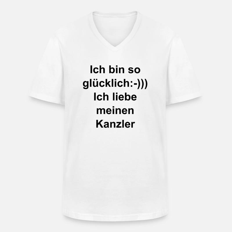 Ich bin so Glücklich - Männer-T-Shirt mit V-Ausschnitt - Weiß