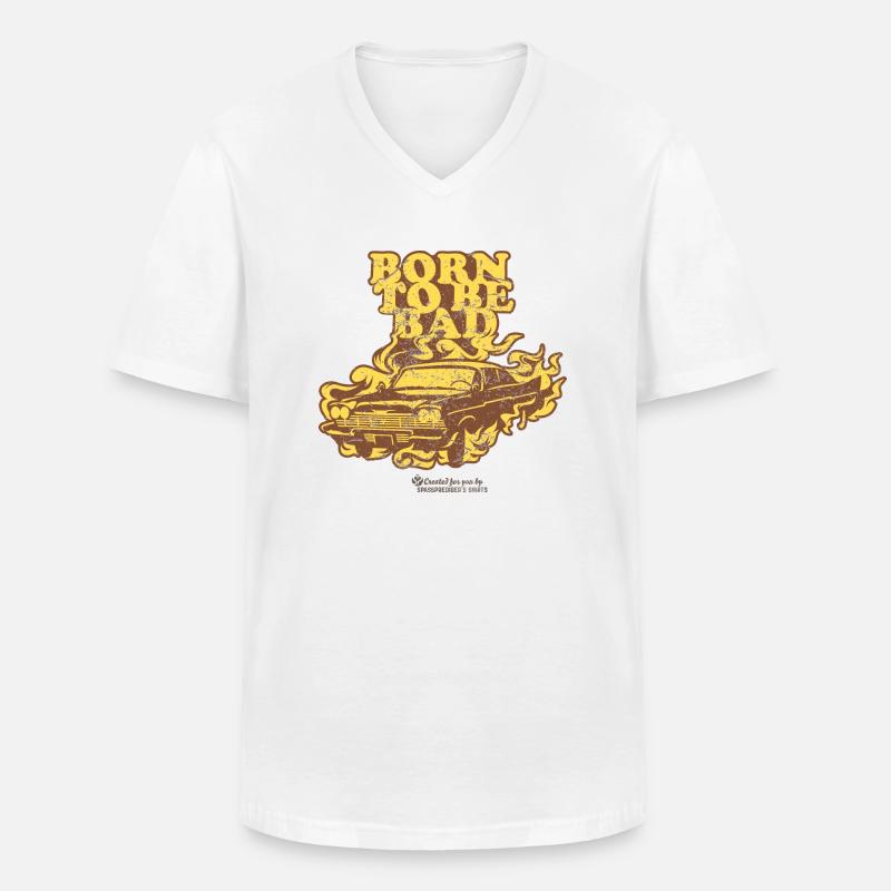 Born to be Bad - Männer-T-Shirt mit V-Ausschnitt - Weiß