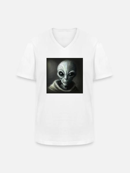 Alien - Men's V-Neck T-Shirt - white