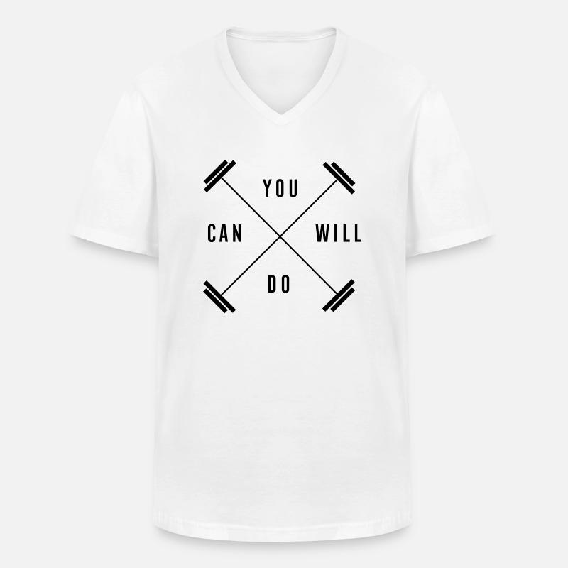 you can will do - Männer-T-Shirt mit V-Ausschnitt - Weiß