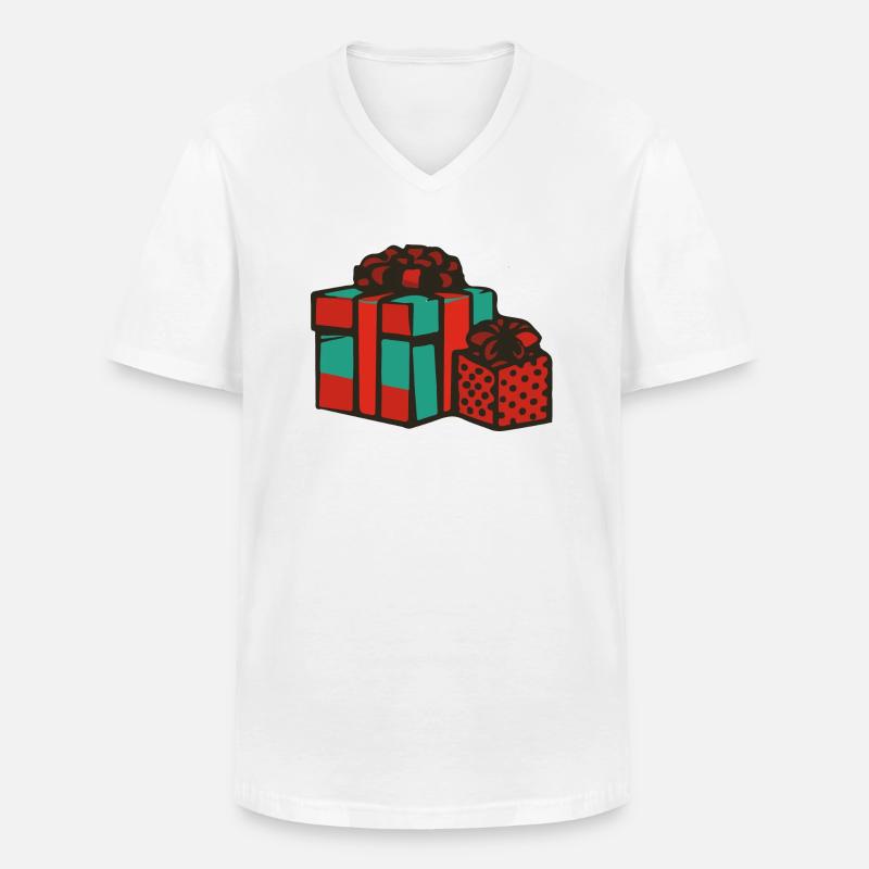 geschenke weihnachten - Männer-T-Shirt mit V-Ausschnitt - Weiß