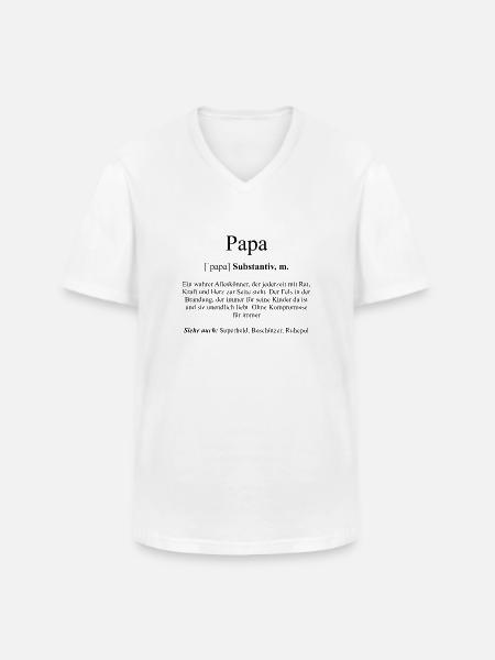 Papa Definition Dictionary - Männer-T-Shirt mit V-Ausschnitt - Weiß