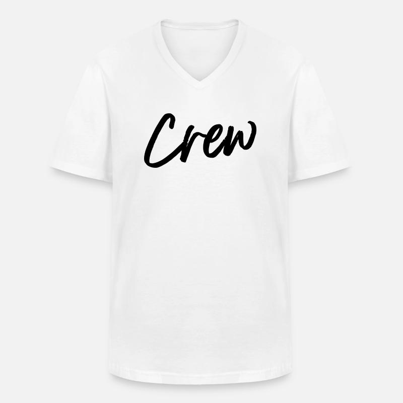 crew - Männer-T-Shirt mit V-Ausschnitt - Weiß