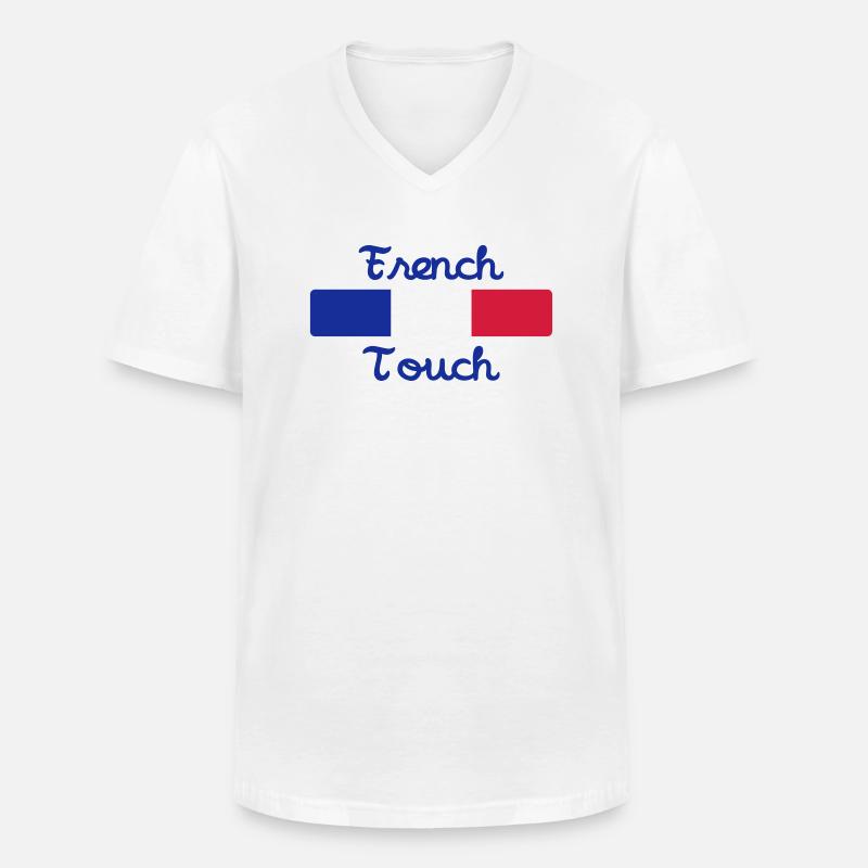French Touch / Frankreich - Männer-T-Shirt mit V-Ausschnitt - Weiß