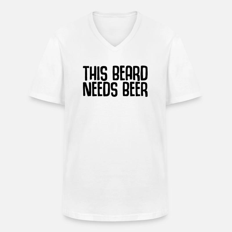 This Beard Needs Beer 2 - Männer-T-Shirt mit V-Ausschnitt - Weiß