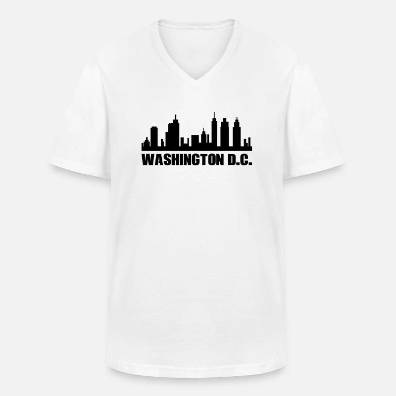 Washington D.C. - Männer-T-Shirt mit V-Ausschnitt - Weiß