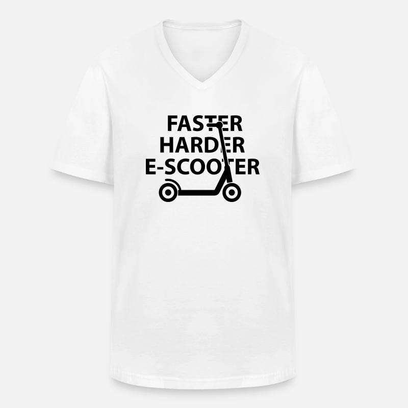 E-Scooter E-Roller Scooter - Männer-T-Shirt mit V-Ausschnitt - Weiß