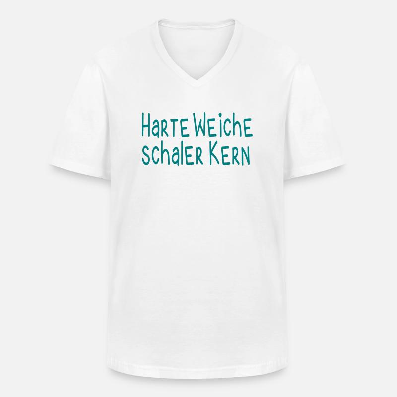Harte Weiche Schaler Kern - Männer-T-Shirt mit V-Ausschnitt - Weiß