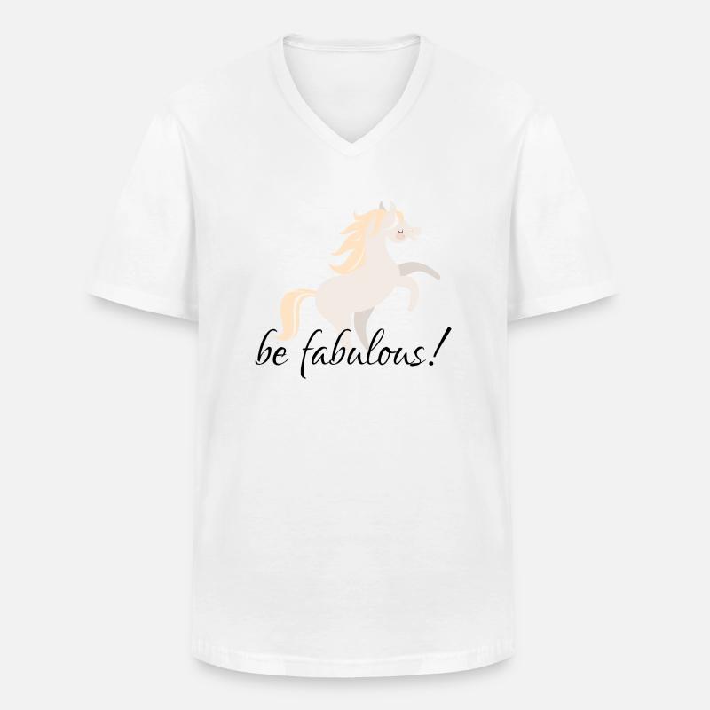 Pferde - Männer-T-Shirt mit V-Ausschnitt - Weiß