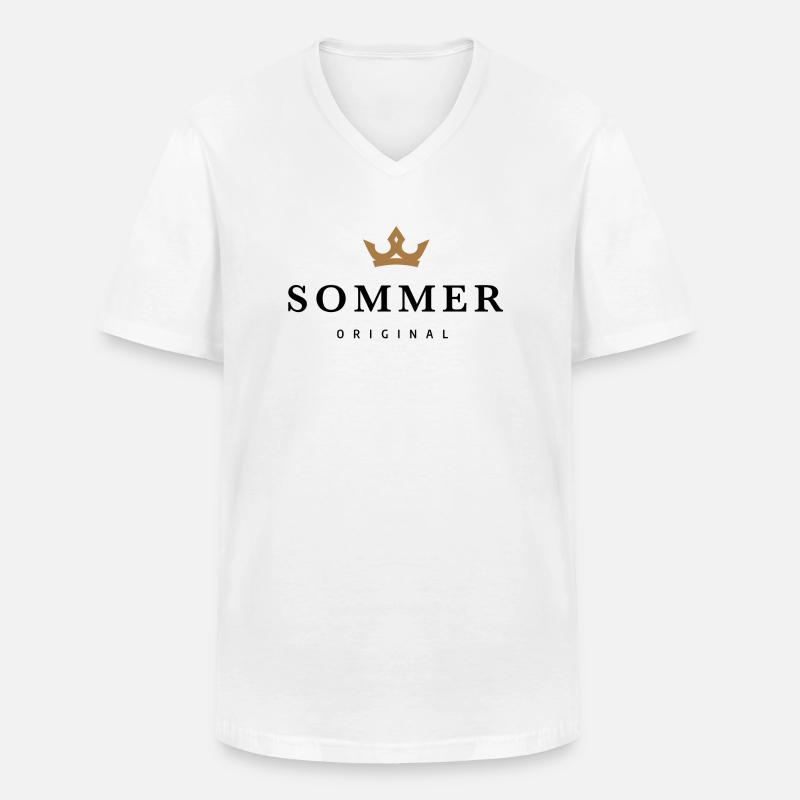Summer - Men's V-Neck T-Shirt - white