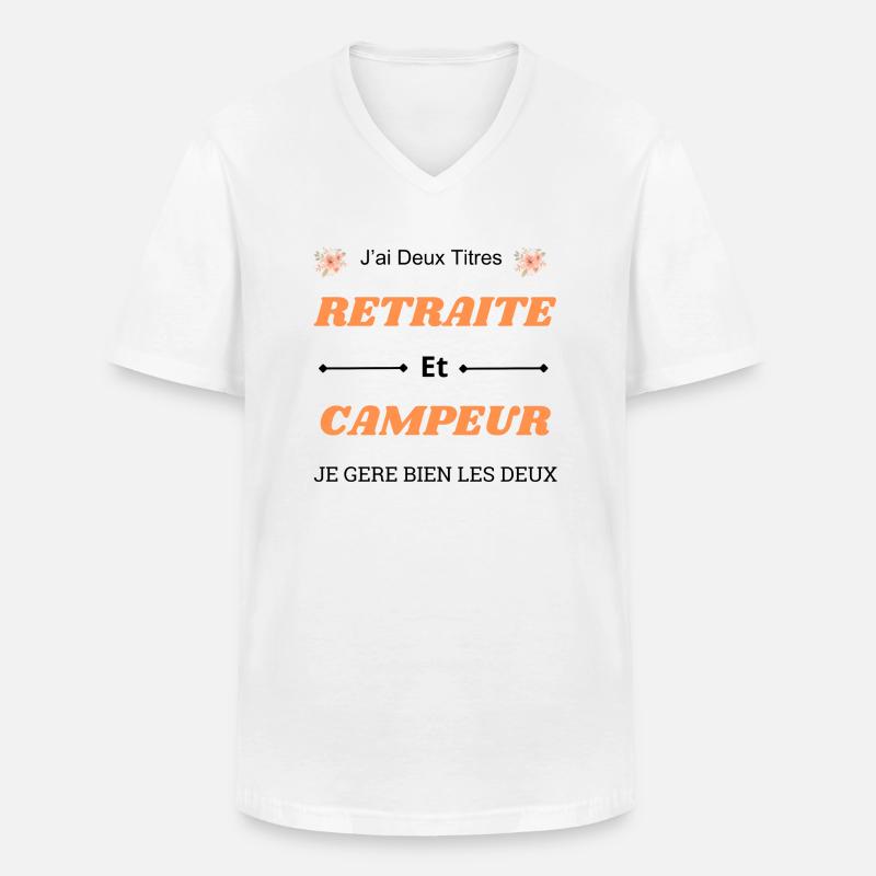 Ich habe zwei Titel - Männer-T-Shirt mit V-Ausschnitt - Weiß