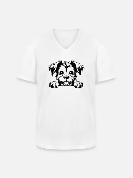 Terrier - Men's V-Neck T-Shirt - white