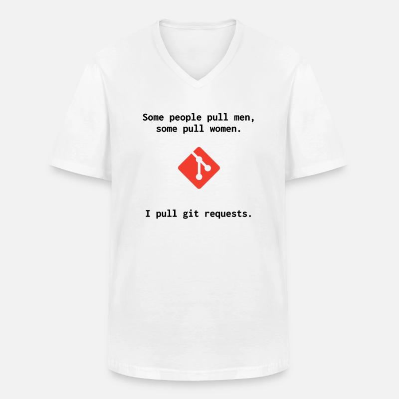 Git Witz - Pull Requests - Männer-T-Shirt mit V-Ausschnitt - Weiß