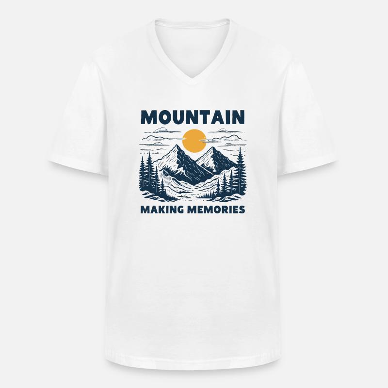 Berge schaffen Erinnerungen - Männer-T-Shirt mit V-Ausschnitt - Weiß