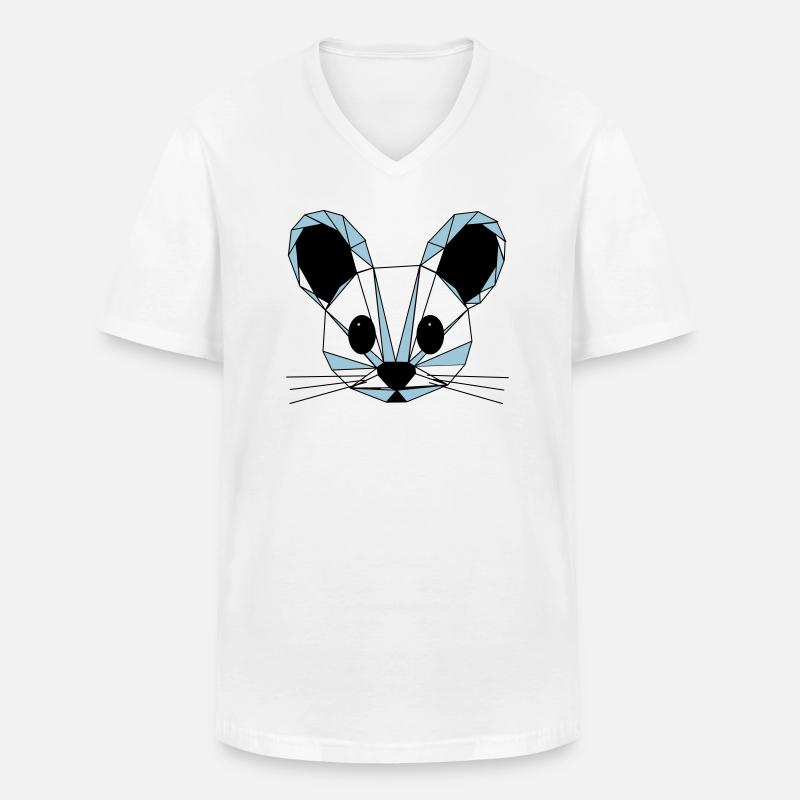 Vekki Maus - Männer-T-Shirt mit V-Ausschnitt - Weiß