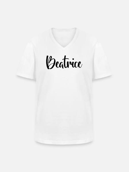 Beatrice - Männer-T-Shirt mit V-Ausschnitt - Weiß