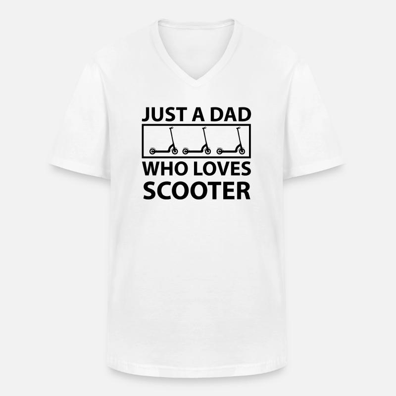 E-Scooter Roller - Männer-T-Shirt mit V-Ausschnitt - Weiß