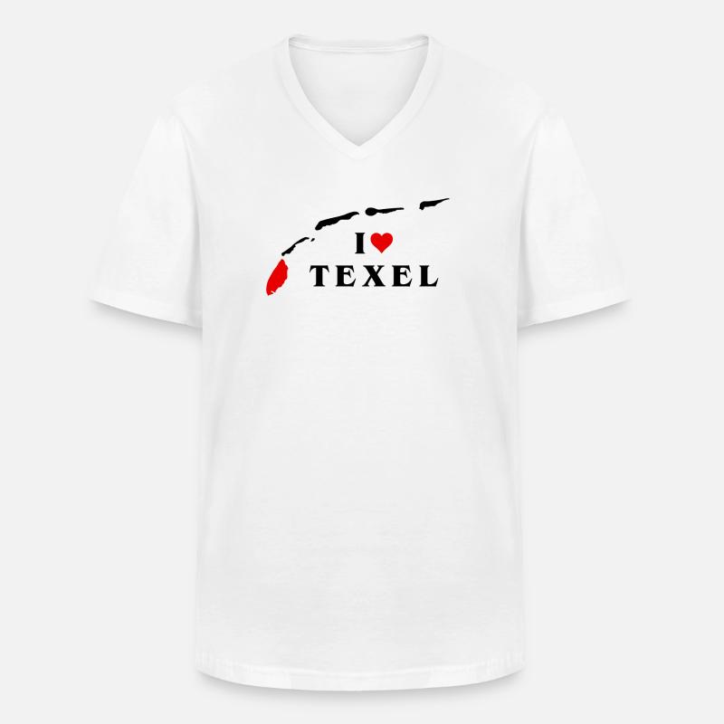Ich liebe Texel - Männer-T-Shirt mit V-Ausschnitt - Weiß