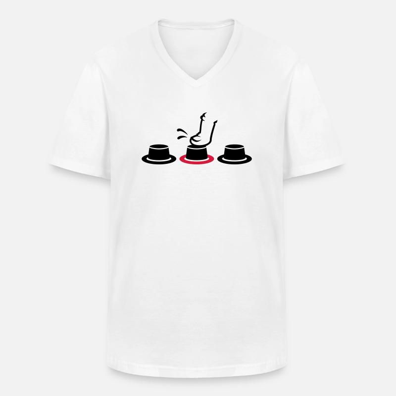 button pusher/ Knopfdrücker (2c) - Men's V-Neck T-Shirt - white