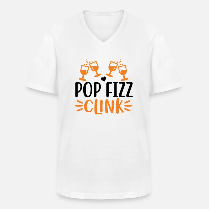 Pop Fizz Klink 01 - Männer-T-Shirt mit V-Ausschnitt - Weiß