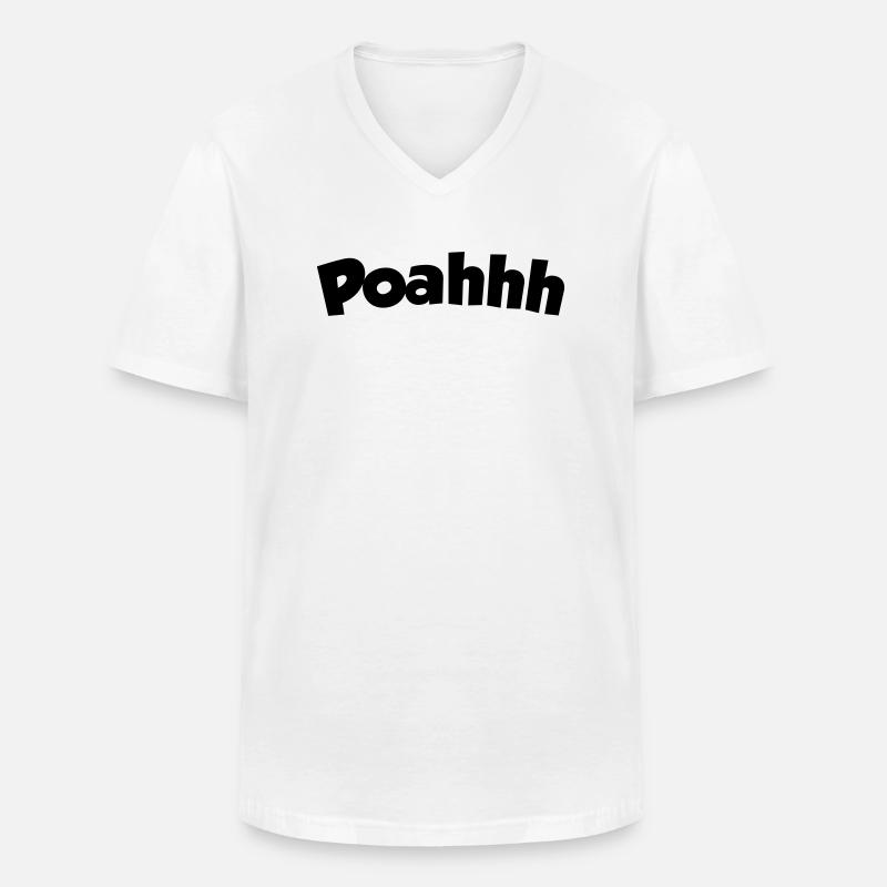 Poah Hemd - Männer-T-Shirt mit V-Ausschnitt - Weiß